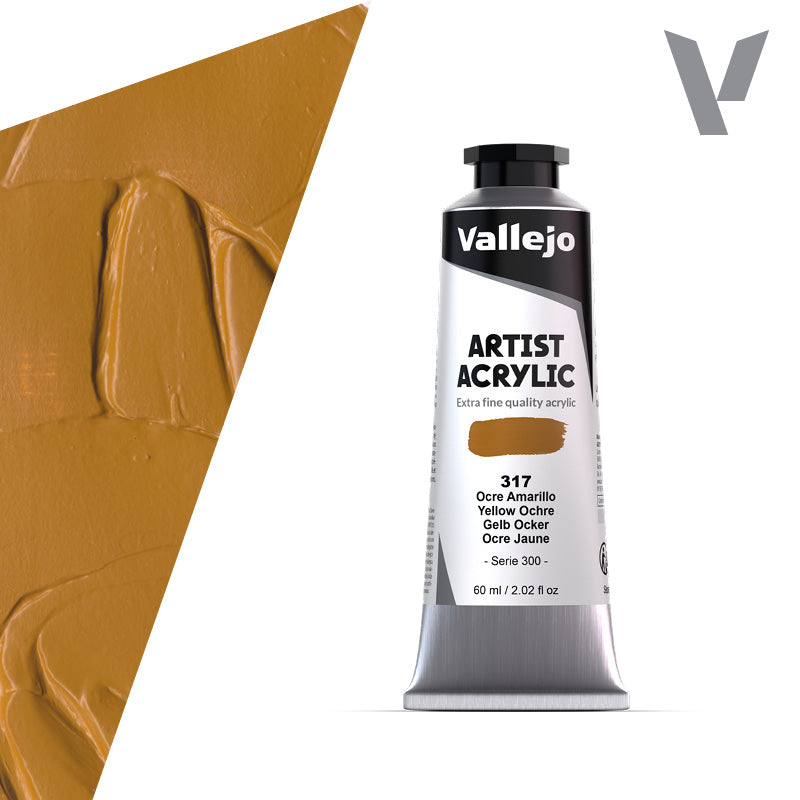 VALLEJO ACRYLIC ARTIST 317: 60 ML. YELLOW OCHRE - Al Masam Stationery LLC