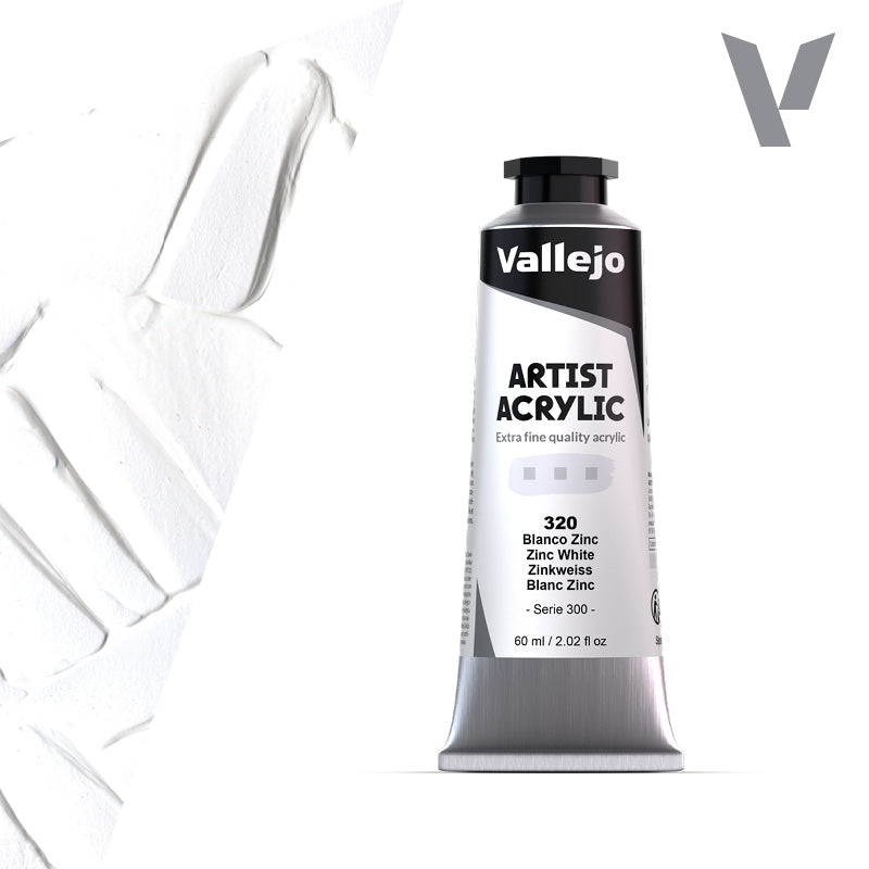 VALLEJO ACRYLIC ARTIST 320: 60 ML. ZINC WHITE - Al Masam Stationery LLC Main image