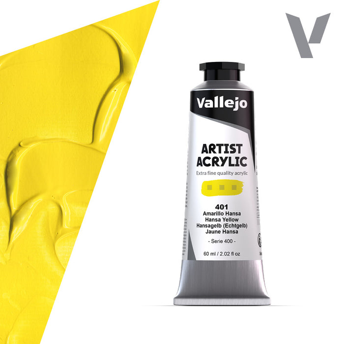 VALLEJO ACRYLIC ARTIST 401: 60 ML. HANSA YELLOW - Al Masam Stationery LLC