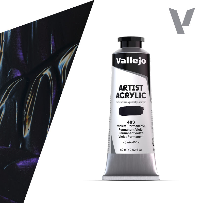 VALLEJO ACRYLIC ARTIST 403: 60 ML. PERMANENT VIOLET - Al Masam Stationery LLC Main image