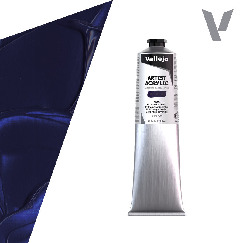 VALLEJO ACRYLIC ARTIST 404: 200 ML. PHTHALO BLUE - Al Masam Stationery LLC