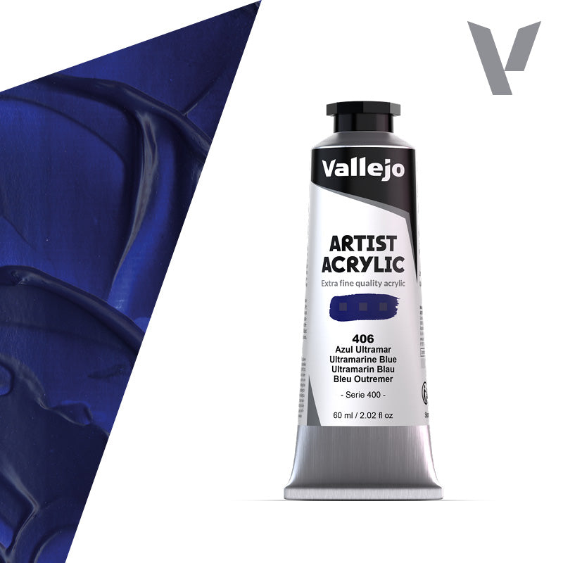 VALLEJO ACRYLIC ARTIST 406: 60 ML. ULTRAMARINE BLUE - Al Masam Stationery LLC