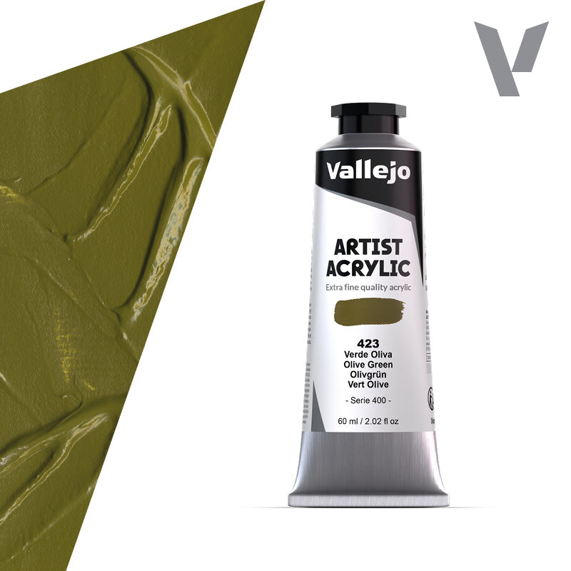 VALLEJO ACRYLIC ARTIST 423: 60 ML. OLIVE GREEN - Al Masam Stationery LLC