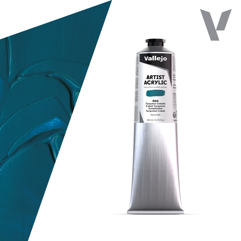 VALLEJO ACRYLIC ARTIST 604: 200 ML. COBALT TURQUOISE - Al Masam Stationery LLC