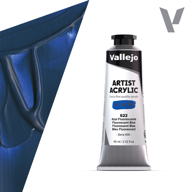 VALLEJO ACRYLIC ARTIST 622: 60 ML. FLUORESCENT BLUE - Al Masam Stationery LLC