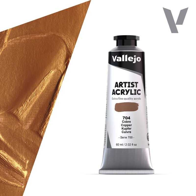 VALLEJO ACRYLIC ARTIST 704: 60 ML. COPPER - Al Masam Stationery LLC