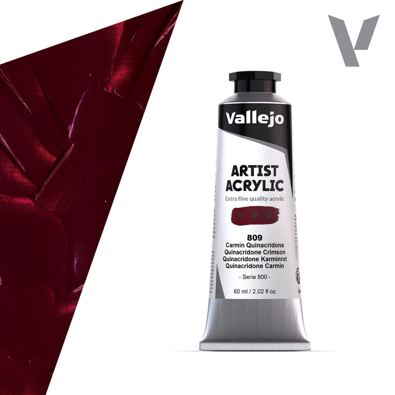 VALLEJO ACRYLIC ARTIST 809: 60 ML. QUINACRIDONE CRIMSON - Al Masam Stationery LLC Main image