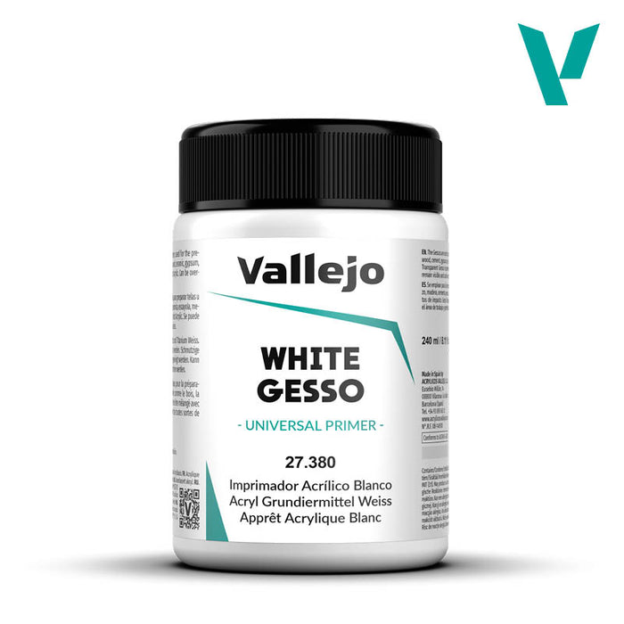 VALLEJO ACRYLIC ARTIST WHITE GESSO 380-240 ML. - Al Masam Stationery LLC
