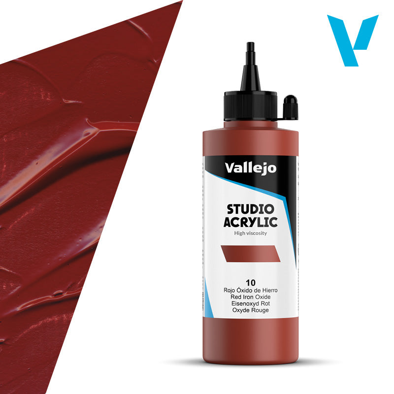 Vallejo ACRYLIC STUDIO 10: 200 ML. RED IRON OXIDE - Al Masam Stationery LLC Main image