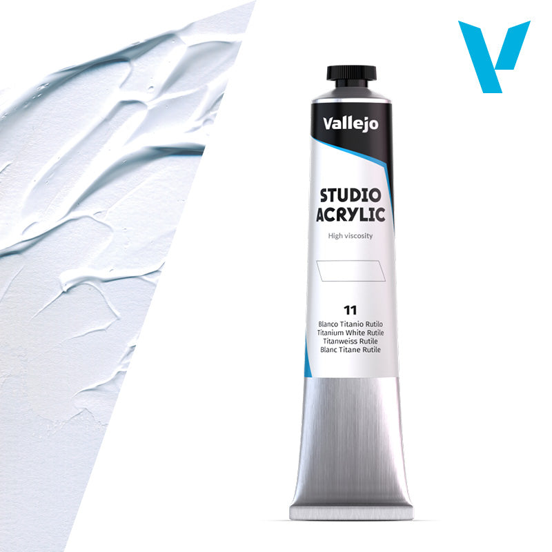 VALLEJO ACRYLIC STUDIO 11:58ML. TITANIUM WHITE RUTILE - Al Masam Stationery LLC