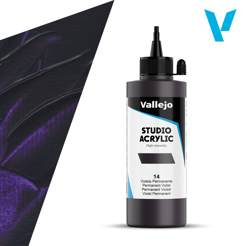 VALLEJO ACRYLIC STUDIO 14: 200 ML. PERMANENT VIOLET - Al Masam Stationery LLC