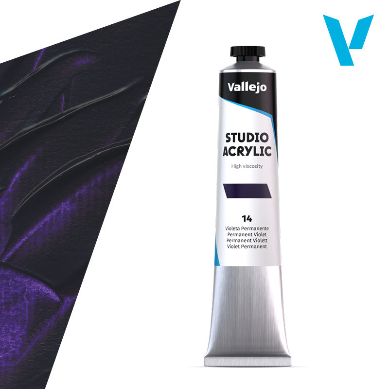 VALLEJO Acrylic Studio 14:58ML. Permanent Violet - Al Masam Stationery LLC Main image