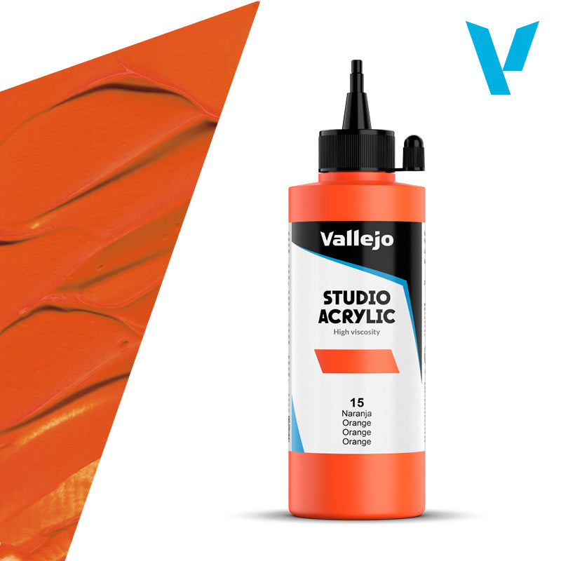 VALLEJO ACRYLIC STUDIO 15: 200 ML. ORANGE - Al Masam Stationery LLC Main image
