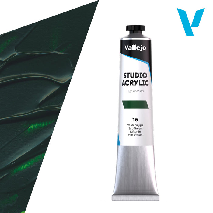 VALLEJO ACRYLIC STUDIO 16:58ML. SAP GREEN - Al Masam Stationery LLC