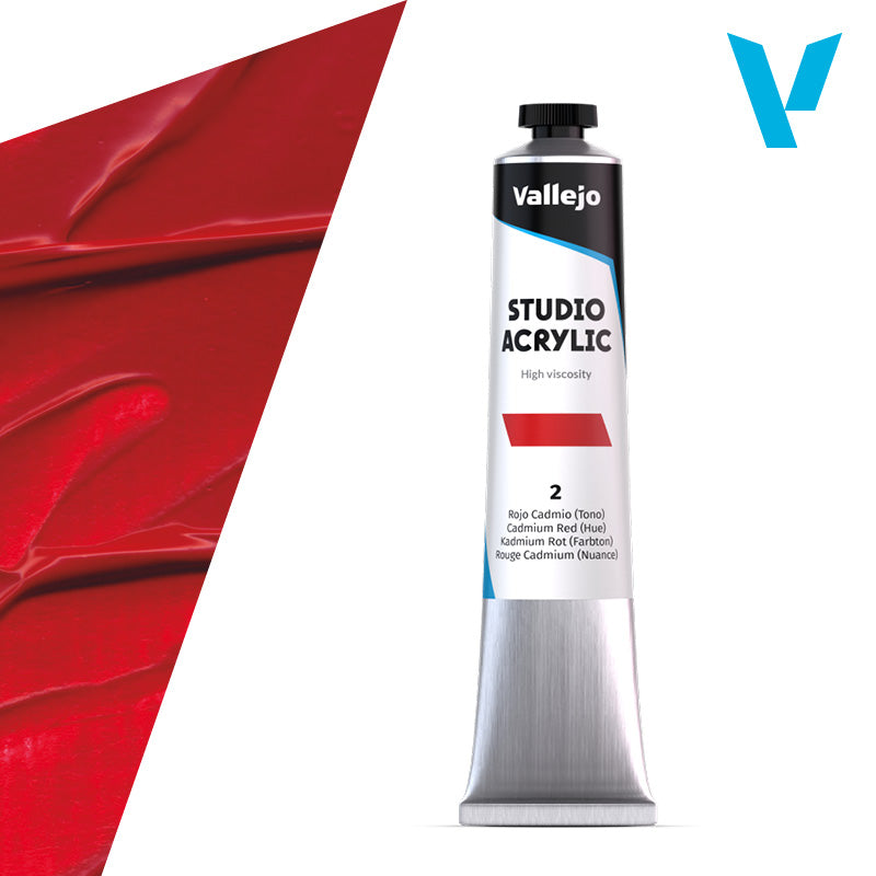 VALLEJO ACRYLIC STUDIO 2:58ML. CADMIUM RED (HUE) - Al Masam Stationery LLC Main image