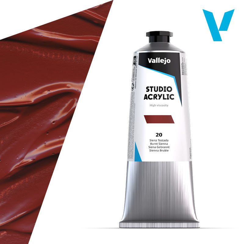 VALLEJO ACRYLIC STUDIO 20:125ML. BURNT SIENNA - Al Masam Stationery LLC