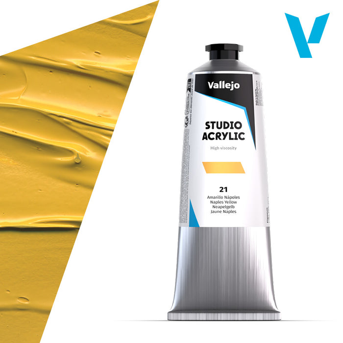 VALLEJO ACRYLIC STUDIO 21:125ML. NAPLES YELLOW (HUE) - Al Masam Stationery LLC