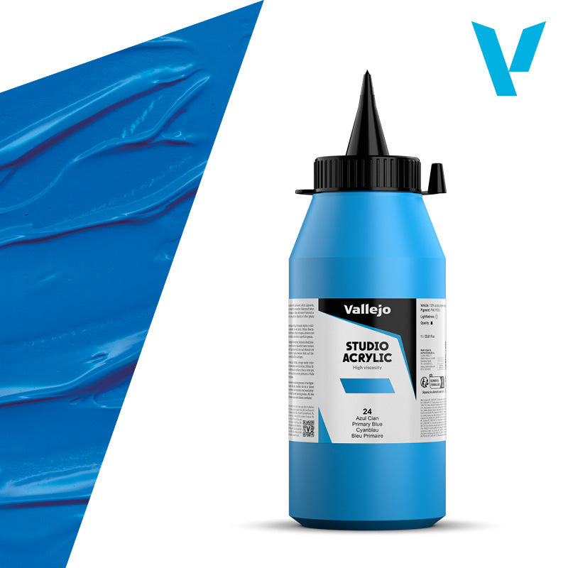 Vallejo ACRYLIC STUDIO 24: 1000 ML. PRIMARY BLUE - Al Masam Stationery LLC Main image