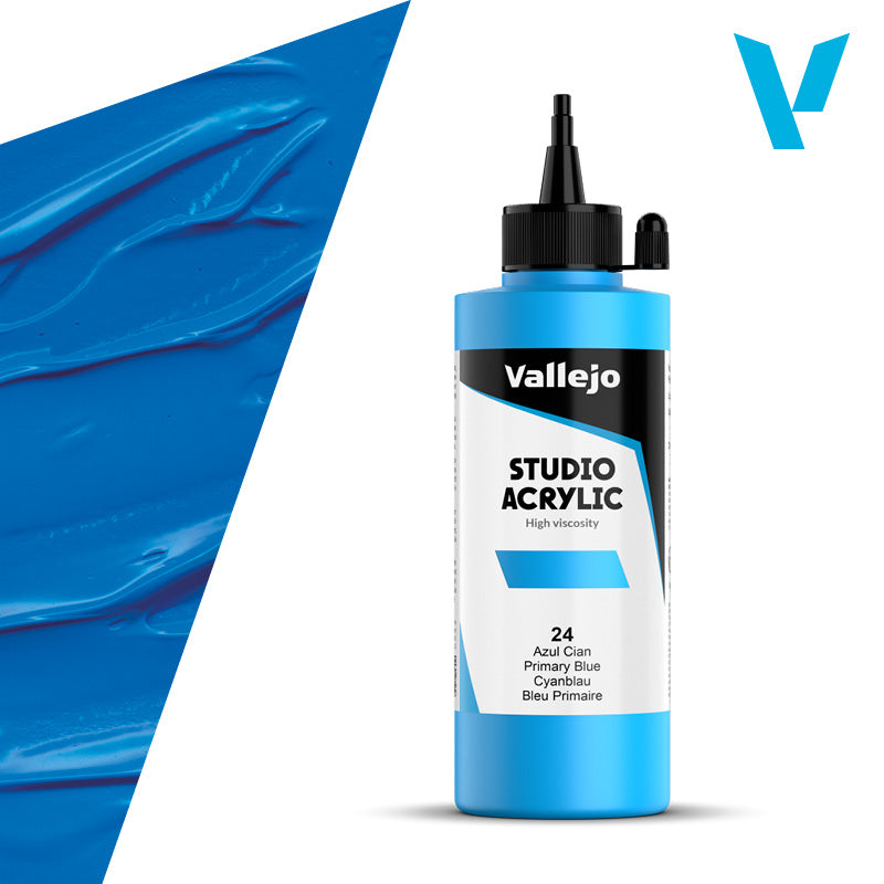 VALLEJO ACRYLIC STUDIO 24: 200 ML. PRIMARY BLUE - Al Masam Stationery LLC Main image
