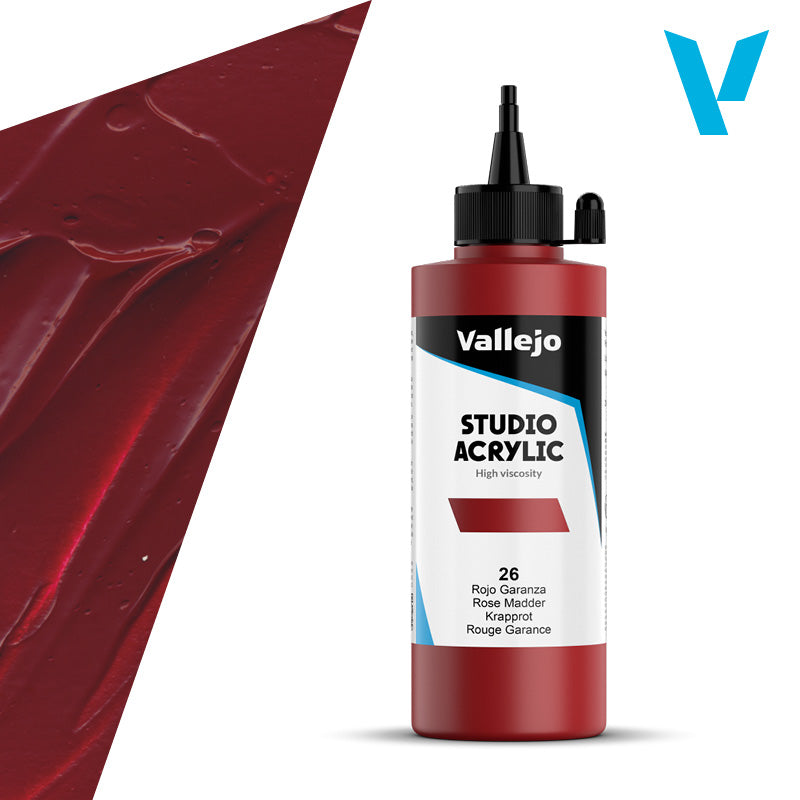 VALLEJO ACRYLIC STUDIO 26: 200 ML. ROSE MADDER - Al Masam Stationery LLC Main image