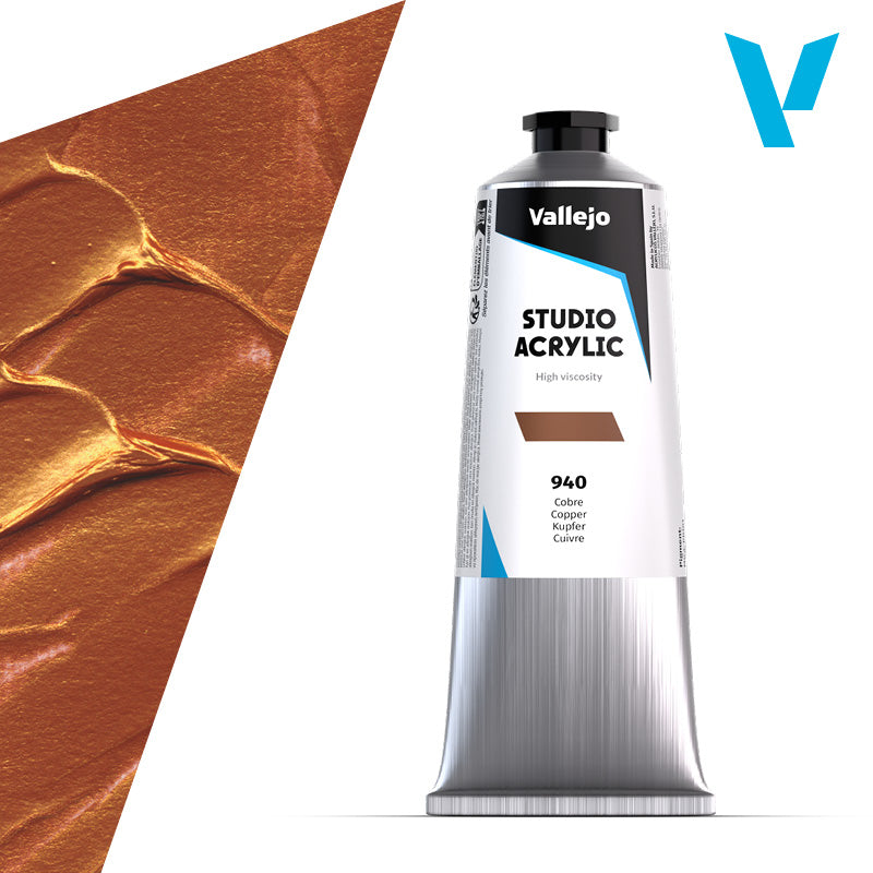 VALLEJO ACRYLIC STUDIO 40:125ML. COPPER - Al Masam Stationery LLC Main image