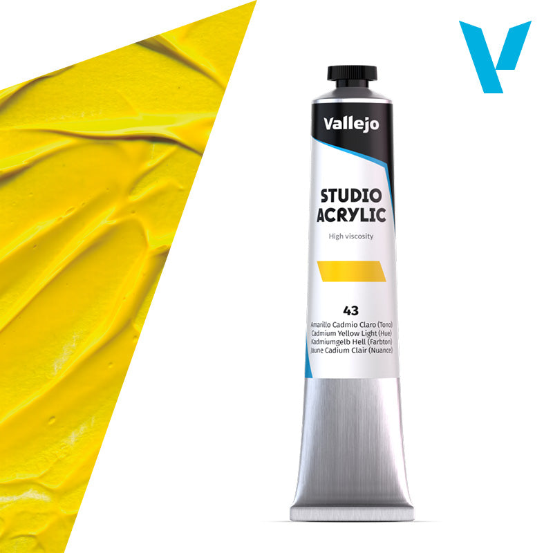Vallejo ACRYLIC STUDIO 43:58ML. CADMIUM YELLOW LIGHT (HUE) - Al Masam Stationery LLC