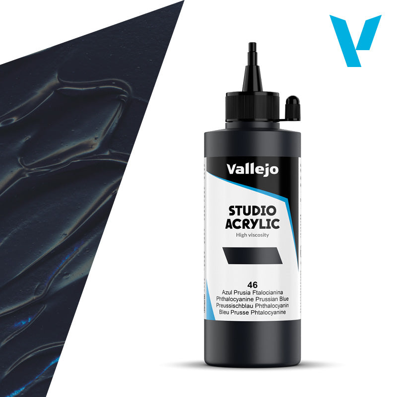 VALLEJO ACRYLIC STUDIO 46: 200 ML. PRUSSIAN BLUE PHTHALO - Al Masam Stationery LLC Main image