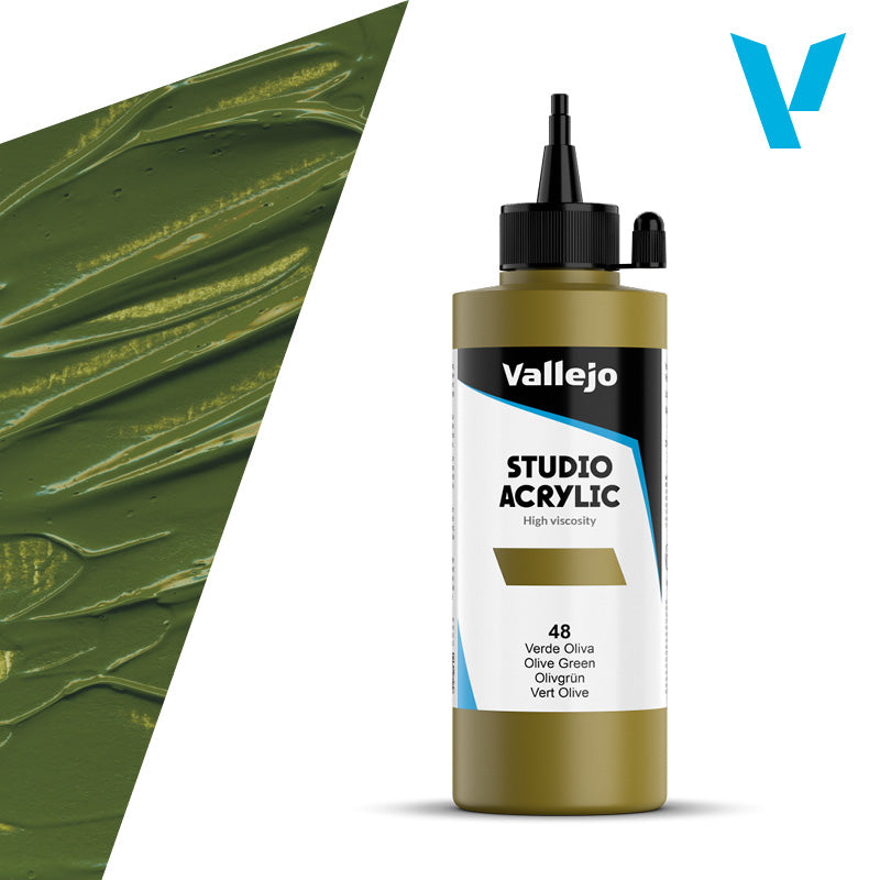 VALLEJO ACRYLIC STUDIO 48: 200 ML. OLIVE GREEN - Al Masam Stationery LLC Main image