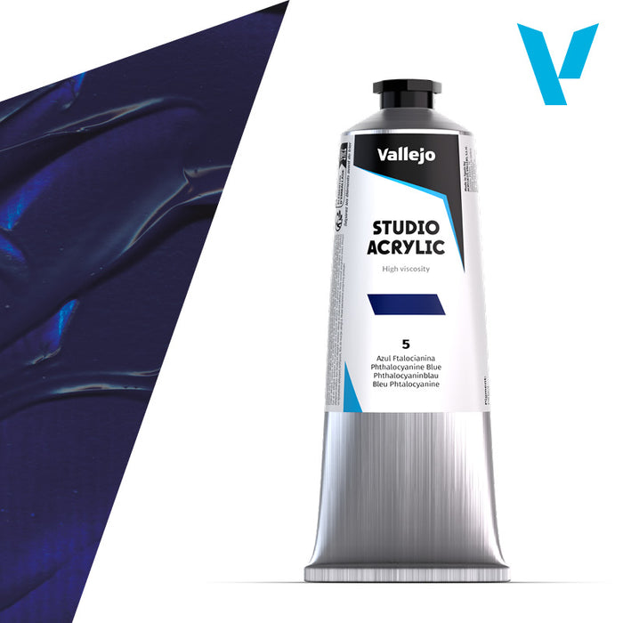 VALLEJO ACRYLIC STUDIO 5:125ML. PHTHALO BLUE - Al Masam Stationery LLC