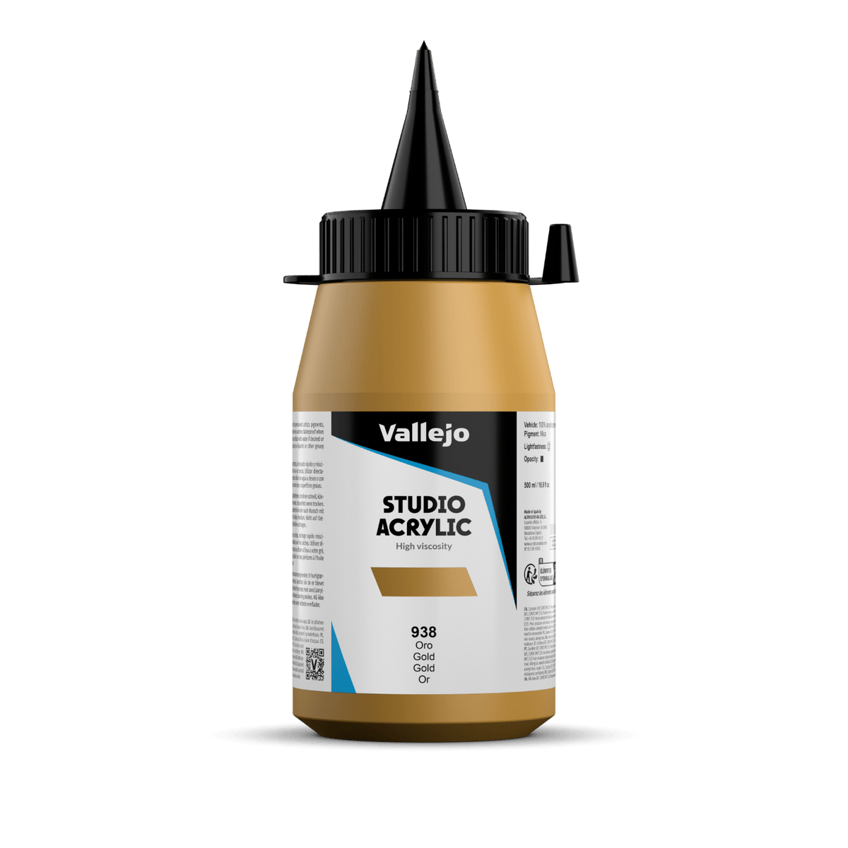 VALLEJO ACRYLIC STUDIO 938-500 ML. GOLD - Al Masam Stationery LLC