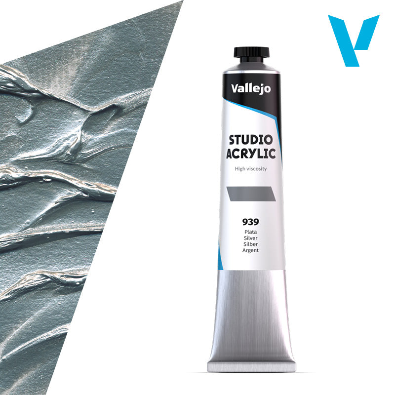 VALLEJO ACRYLIC STUDIO 939:58ML. SILVER - Al Masam Stationery LLC