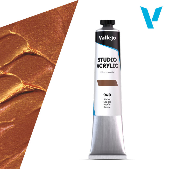 VALLEJO ACRYLIC STUDIO 940:58ML. COPPER - Al Masam Stationery LLC