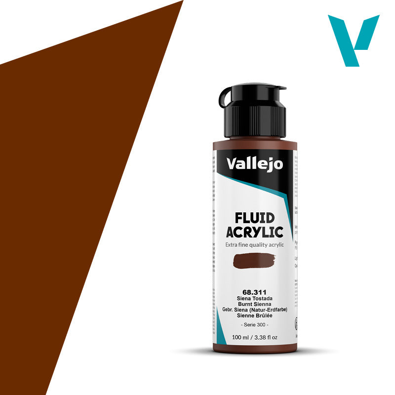 VALLEJO Fluid Acrylic 311-100ML. Burnt Sienna - Al Masam Stationery LLC