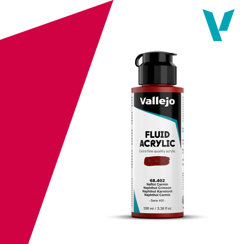 VALLEJO FLUID ACRYLIC 402-100ML. NAPHTHOL CRIMSON - Al Masam Stationery LLC