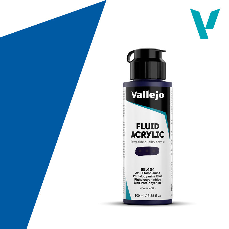 VALLEJO FLUID ACRYLIC 404-100ML. PHTHALO BLUE - Al Masam Stationery LLC