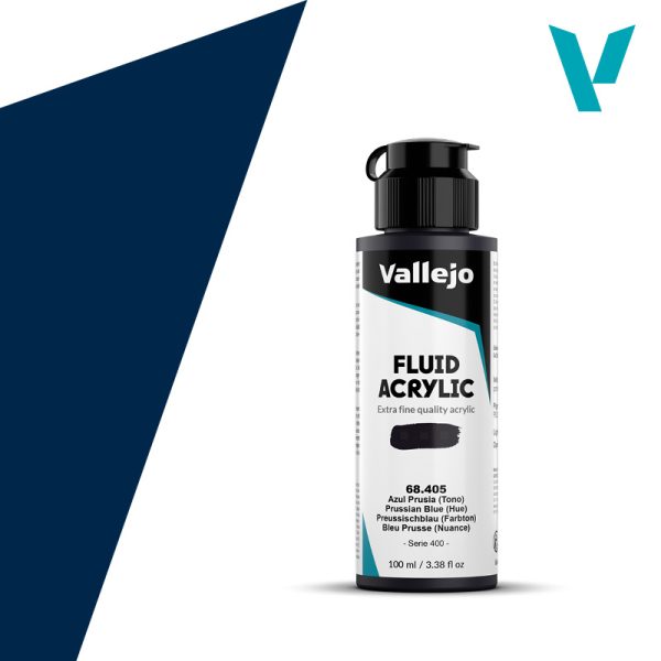 VALLEJO Fluid Acrylic 405-100ML. Prussian Blue (HUE) - Al Masam Stationery LLC Main image