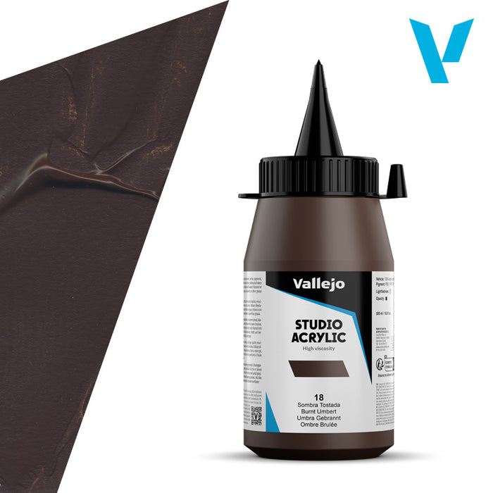 VALLEJO STUDIO 18-500ML. BURNT UMBER - Al Masam Stationery LLC