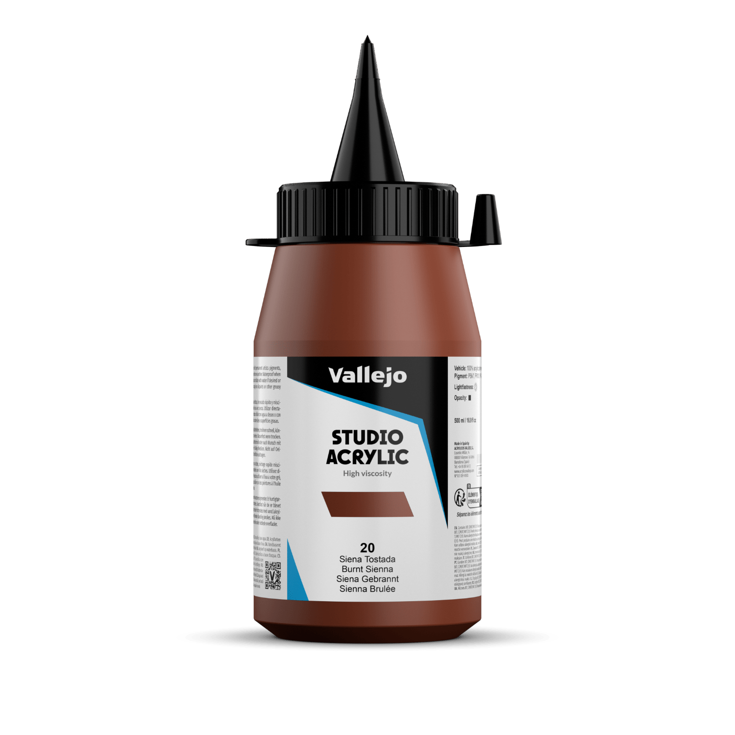 VALLEJO STUDIO 20-500ML. BURNT SIENNA - Al Masam Stationery LLC Main image