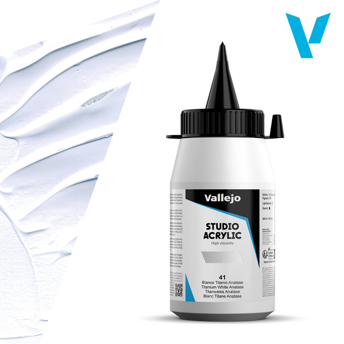 VALLEJO STUDIO 41-500ML. TITANIUM WHITE ANATASE - Al Masam Stationery LLC