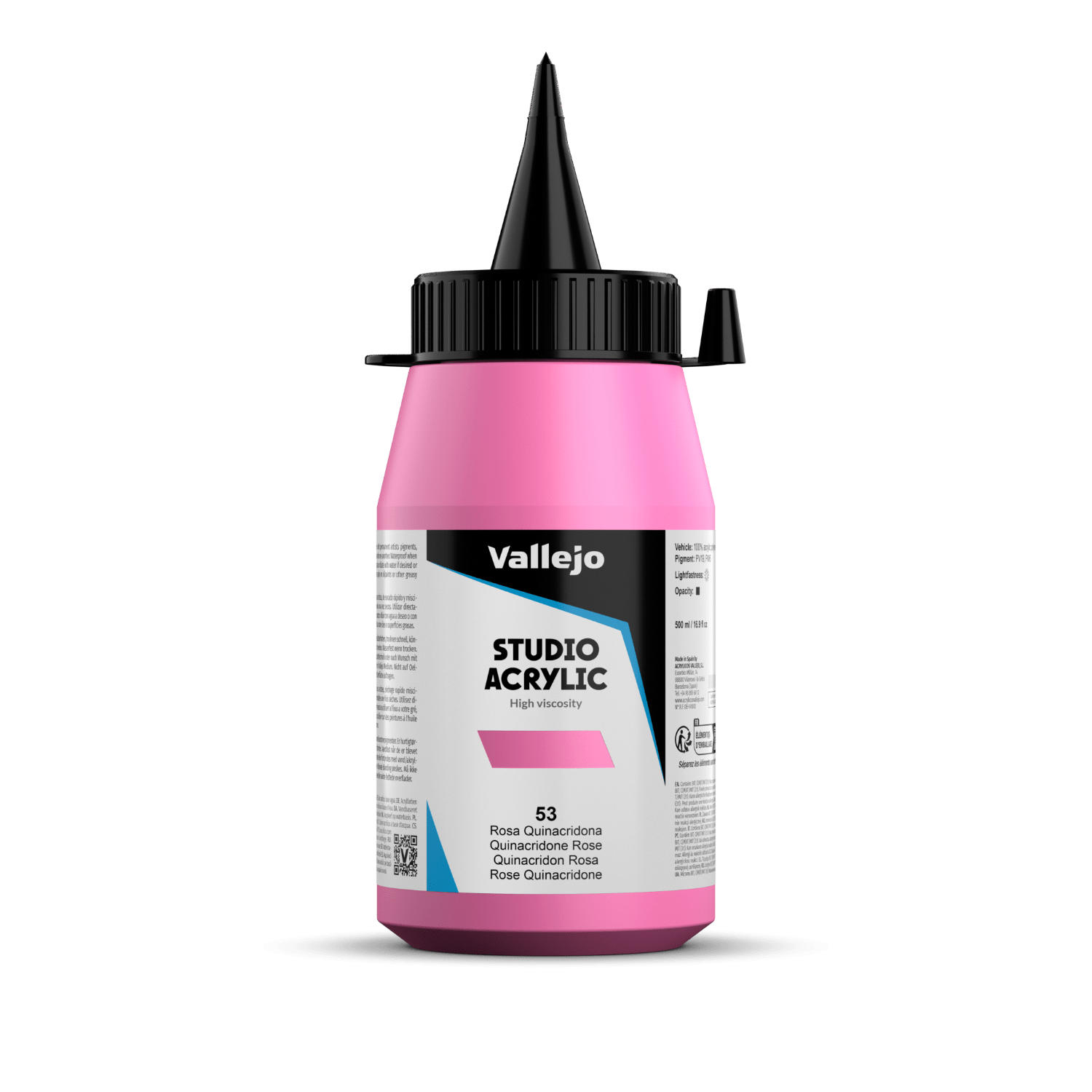 VALLEJO STUDIO 53-500ML. QUINACRIDONE ROSEAMS28307