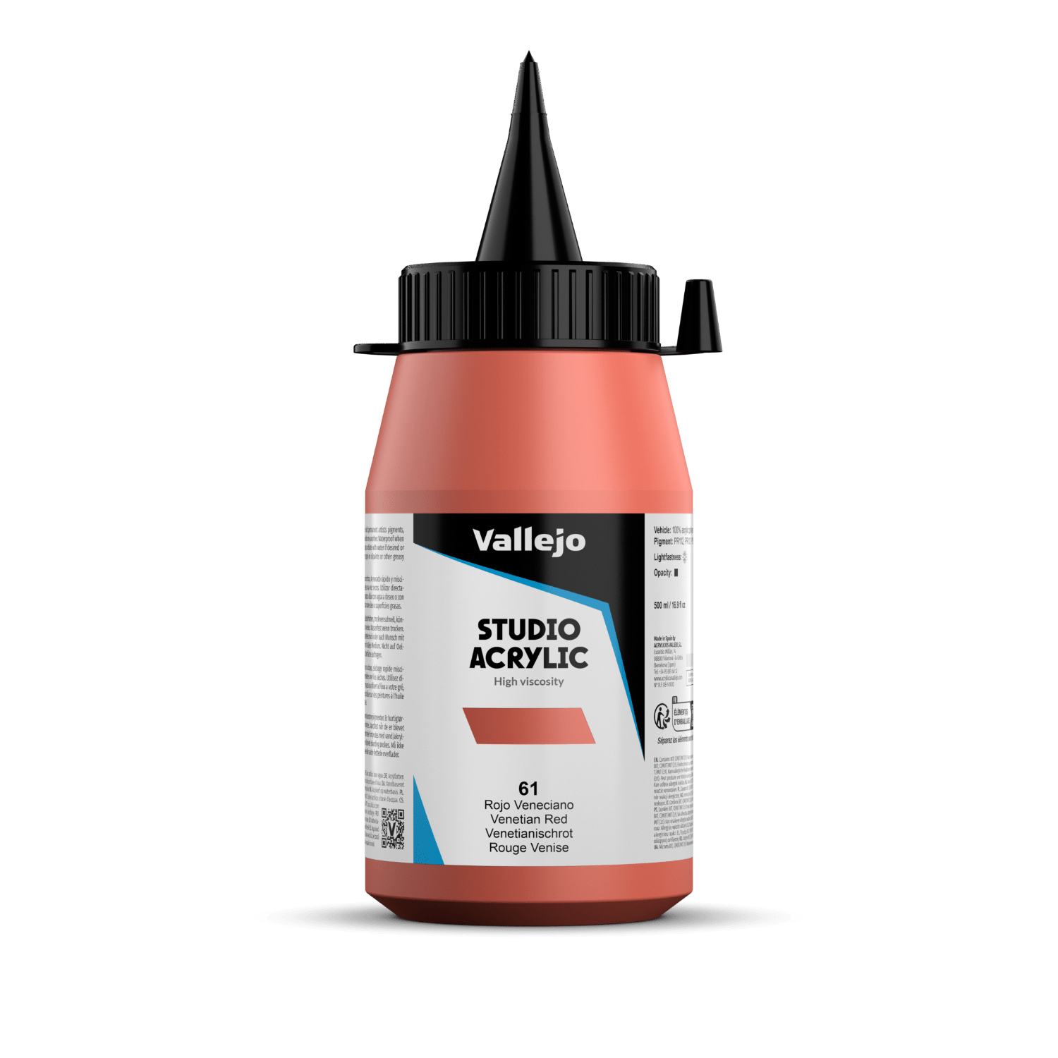 Vallejo STUDIO 61-500ML. VENETIAN RED - Al Masam Stationery LLC Main image
