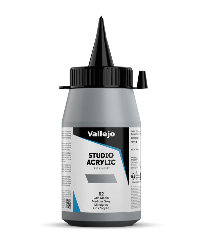 Vallejo STUDIO 62-500ML. MEDIUM GREY - Al Masam Stationery LLC