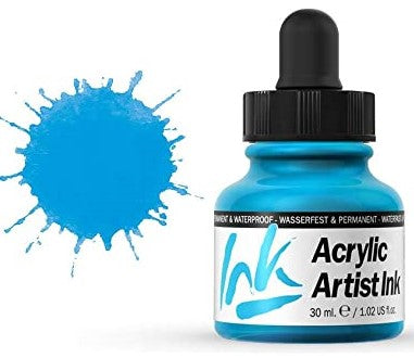 VALLEJO ACRYLIC ARTIST INK 30ML. LIGHT BLUE - Al Masam Stationery LLC Main image