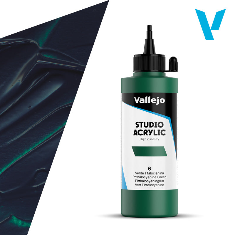 Vallejo ACRYLIC STUDIO 6: 200 ML. PHTHALO GREEN - Al Masam Stationery LLC Main image