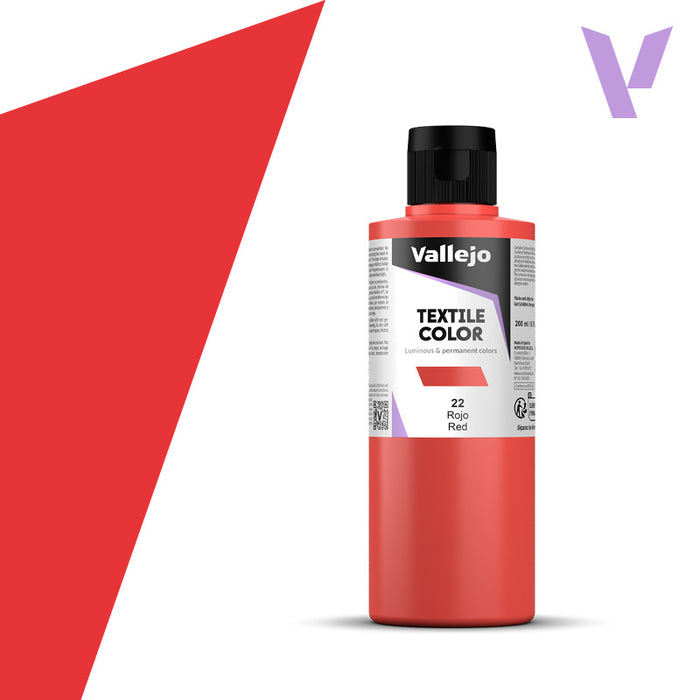 Vallejo - TEXTILE COLOR 22: 200 ML. RED - Al Masam Stationery LLC