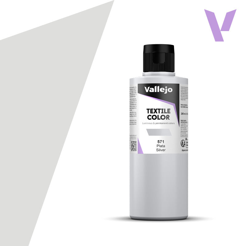 Vallejo - TEXTILE COLOR 571: 200 ML. SILVER - Al Masam Stationery LLC Main image