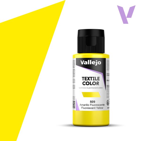 VALLEJO FLUORESCENT TEXTILE COLOR 509 - 60ML. YELLOW - Al Masam Stationery LLC