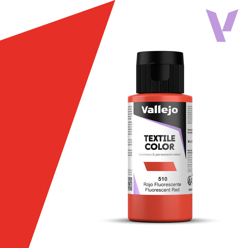 VALLEJO FLUORESCENT TEXTILE COLOR 510 - 60ML. RED - Al Masam Stationery LLC