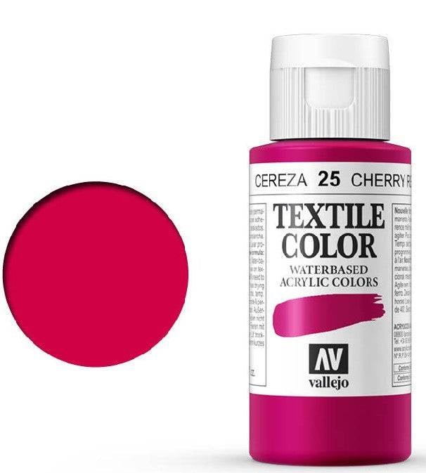 VALLEJO TEXTILE COLOR 25: 60 ML. CHERRY RED - Al Masam Stationery LLC