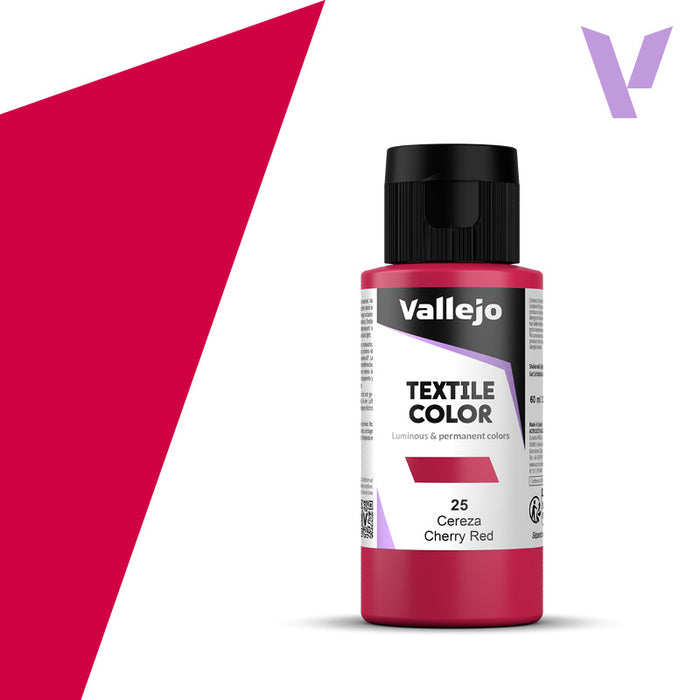 VALLEJO TEXTILE COLOR 25: 60 ML. CHERRY RED - Al Masam Stationery LLC